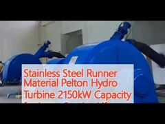 El material del corredor de acero inoxidable Pelton Turbina hidroeléctrica 2150kW Capacidad para una larga vida útil
