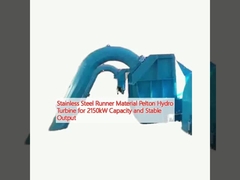 El material del corredor de acero inoxidable es la turbina hidráulica Pelton para una capacidad de 2150kW y una salida estable