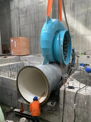 2 M3/s Flujo de entrada Francis Turbina hidráulica con caja espiral de acero al carbono Q345