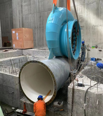 1m3/s 20m cabeza horizontal de acero inoxidable guía Vane Francis Turbina hidroeléctrica