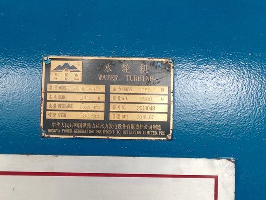 Generador de turbina de agua Pelton de 1250kw