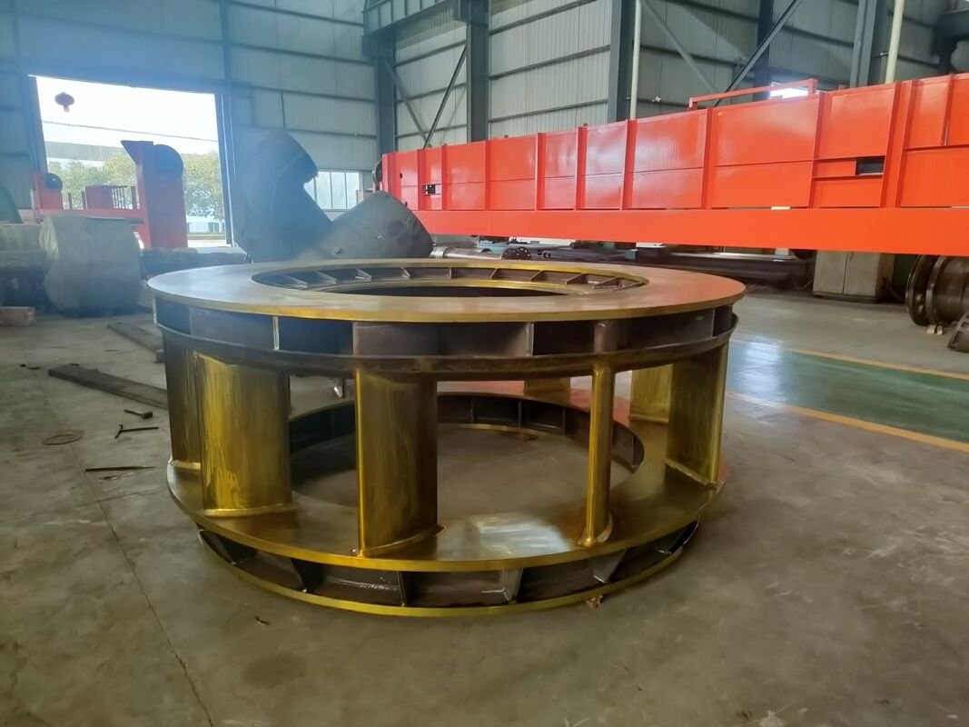 Turbina hidroeléctrica Kaplan con una potencia nominal de 2-50 MW con guías ajustables y palas de acero inoxidable para una generación eficiente de energía hidráulica