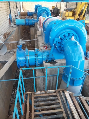 20-200m Cabeza Casilla espiral de acero al carbono Turbina hidráulica con tipo de turbina Francis horizontal